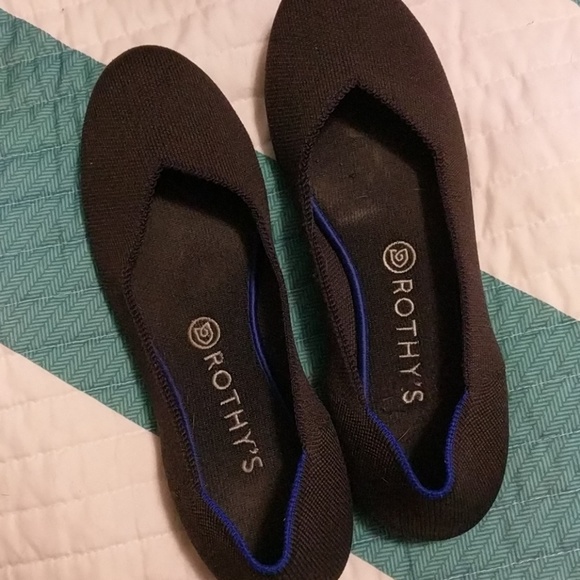 Rothys charcoal flats round toe 9.5